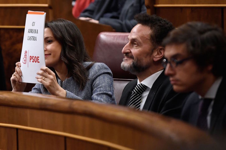 Bancada del grupo de Ciudadanos. (Pierre-Phillippe MARCOU/AFP)