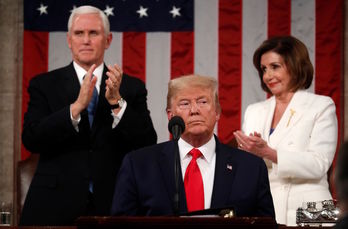 Donald Trump, durante su discurso sobre el Estado de la Unión. (Leah MILLIS/POOL/AFP)