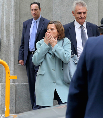 Forcadell, antes de entrar a declarar al Supremo español en noviembre de 2017. (J.DANAE)