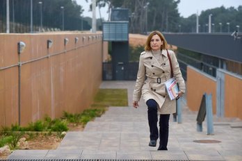 Carme Forcadell, tras salir de prisión con un permiso. (@ForcadellCarme)