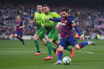 Messi ha firmado su segundo póker contra el Eibar. (Josep Lago/AFP)