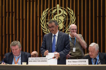 Tedros Adhanom Ghebreyesus, en una comparecencia ante la prensa. (F.COFFRINI / AFP) 