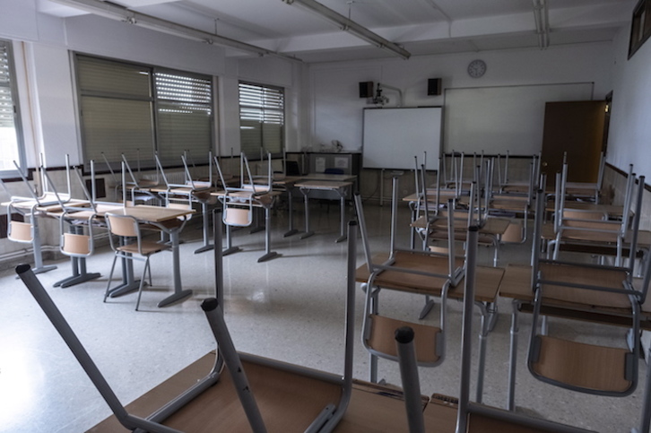Una imagen inusual de las aulas. (Jon URBE/FOKU)