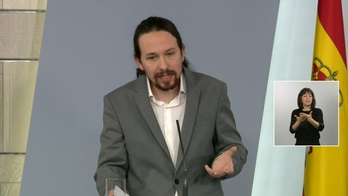 Pablo Iglesias ha anunciado las medidas sobre la vivienda. (Moncloa)