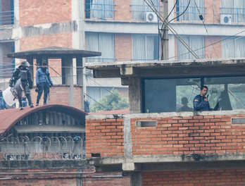 Imagen de la prisión Modelo de Bogotá, donde el 23 de marzo fallecieron una veintena de presos en un motín. (Schneyder MENDOZA / AFP)