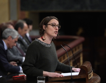 Mireia Vehi, CUPen bozeramailea Madrilgo parlamentuan (J.DANAE/FOKU)