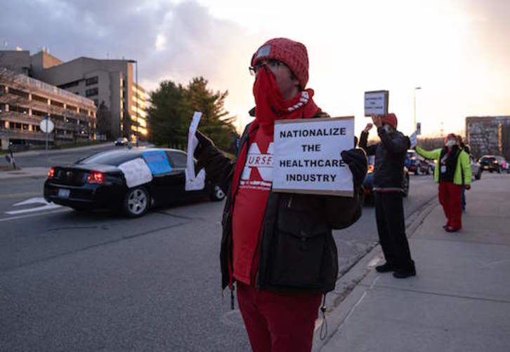 Protesta en el estado de Michigan. (Seth HERALD / AFP)