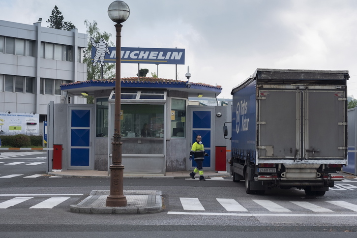 Imagen tomada el pasado 14 de abril en la planta de Michelin en Lasarte. (Jon URBE / FOKU)