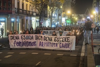 Manifestación contra la violencia machista en Donostia. (Jon URBE | FOKU)