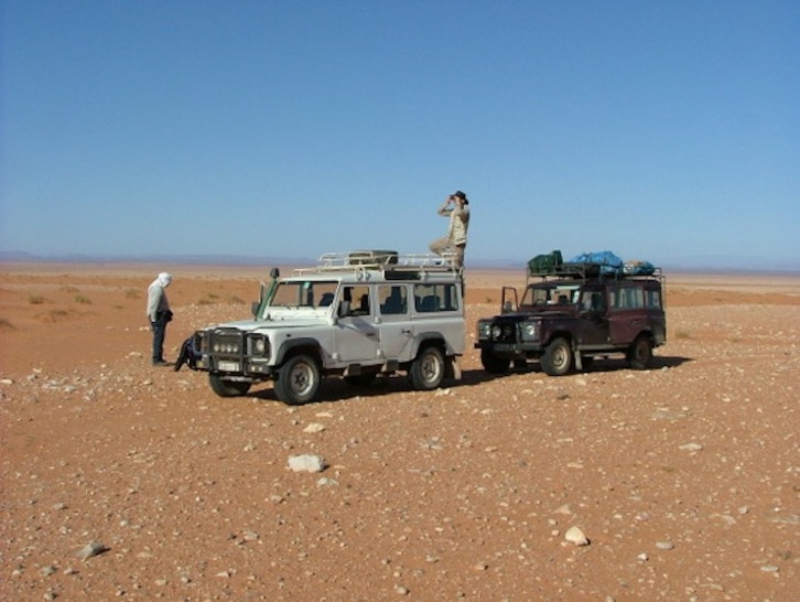 Tareas de investigación realizadas en el desierto del Sahara, donde se ubicaría el ecosistema prehistórico. (UNIVERSITY OF DETROIT MERCY)