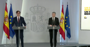 Salvador Illa y Fernando Grande-Marlaska, durante la rueda de prensa.