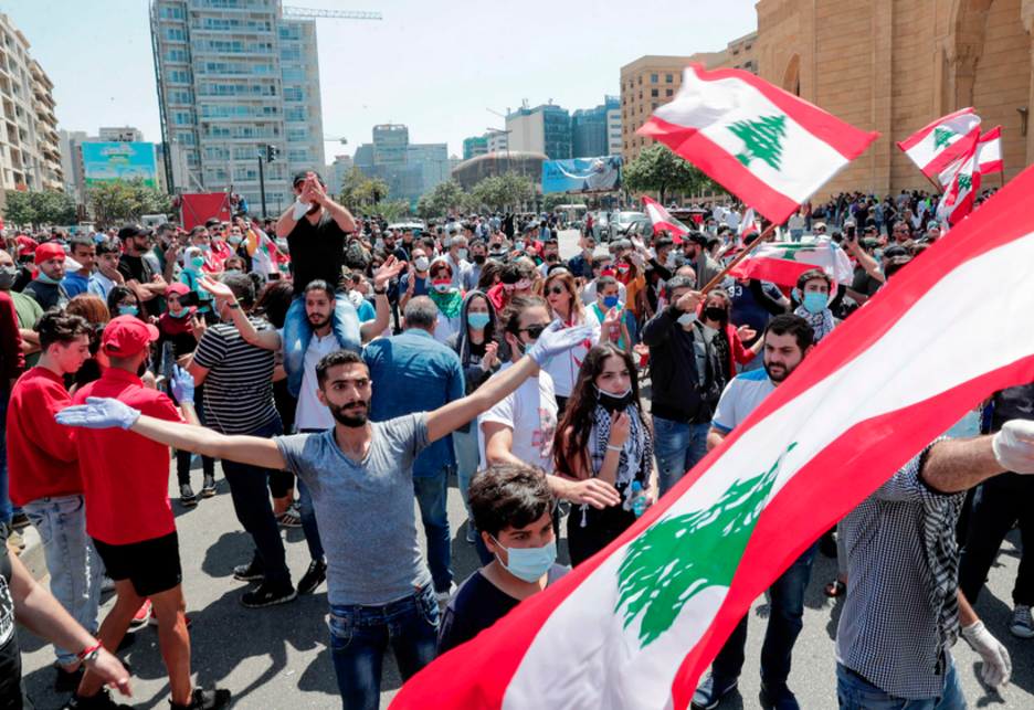 Gobernuaren aurkako protesta Libanon. (Anwar AMRO/AFP).