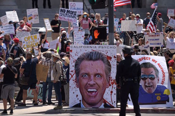 Protesta en el estado de California por el confinamiento. (Agustin PAULLIER/AFP)