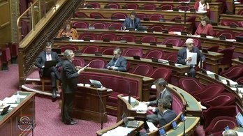 Imagen del debate anoche en el Senado francés. (@Senat)