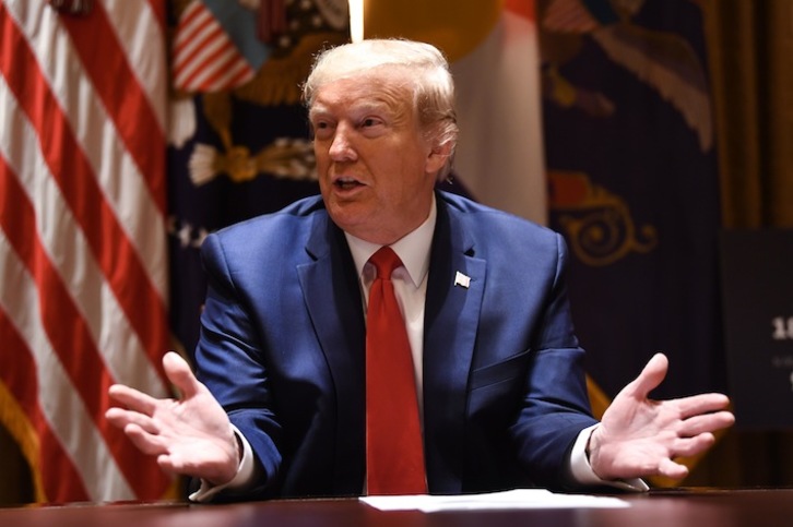 Donald Trump durante una reunión de esta semana. (Brendan SMIALOWSKI/AFP)