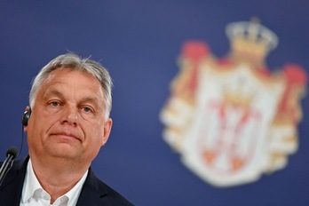 Reciente comparecencia del primer ministro húngaro, Viktor Orban.(Andrej ISAKOVIC-AFP)