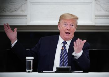 El presidente de EEUU, Donald Trump, durante una comparecencia en la Casa Blanca. (Mandel NGAN/AFP)