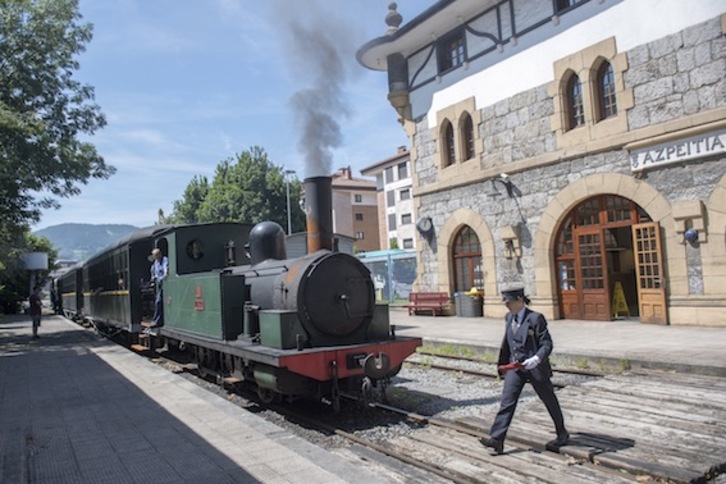 Zugastieta lokomotora historikoa (1888) Azpeitian, artxiboko irudian.(Juan Carlos RUIZ/FOKU)