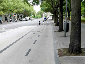 Imagen del terminado carril bici de Navas de Tolosa. (AYUNTAMIENTO DE IRUÑEA)