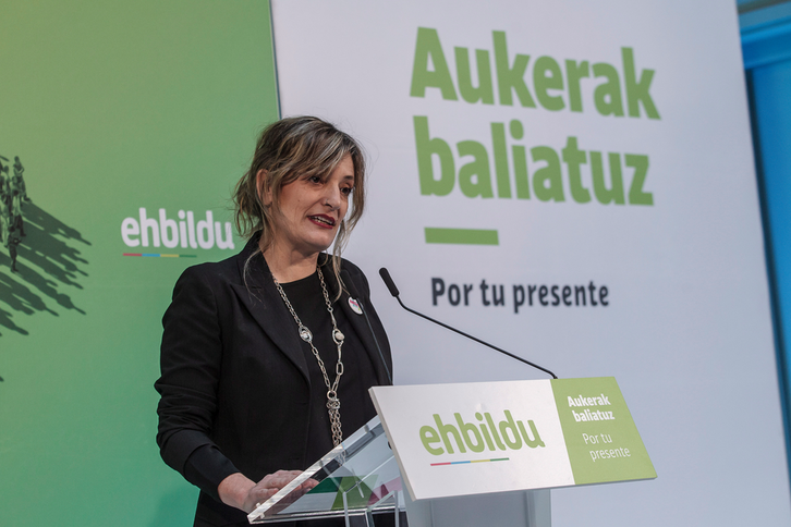 Bea Ilardia, portavoz de EH Bildu en la Juntas Generales de Bizkaia. (Aritz LOIOLA/FOKU).