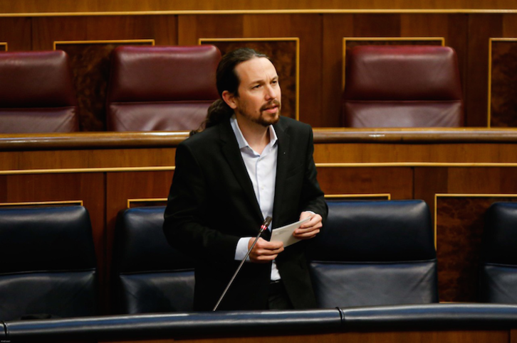 Pablo Iglesias, durante una intervención en un pleno anterior. (CONGRESO)