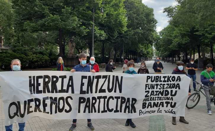 Protesta de este martes de la Carta por los Derechos Sociales. 