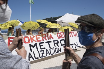 Este domimgo hubo una jornada de protyesta de Satorralaia contra las obras del metro. (Juan Carlos RUIZ/FOKU)