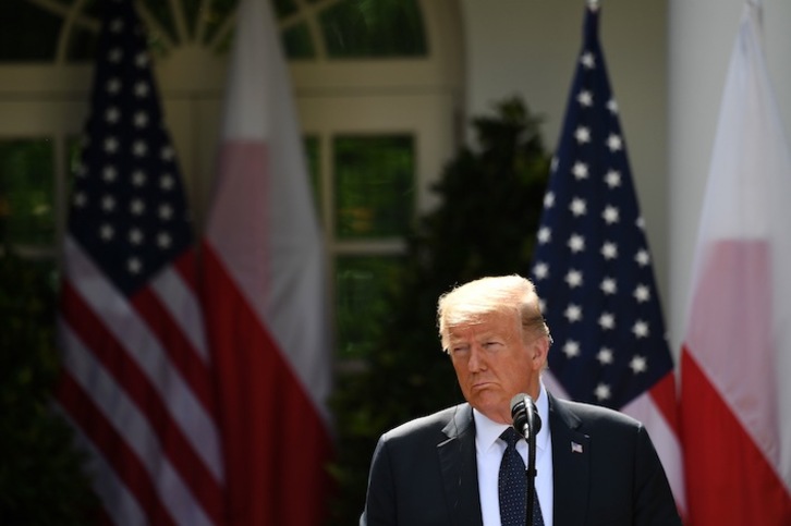 Donald Trump, en una rueda de prensa reciente ofrecida en la Casa Blanca. (Saul LOEB / AFP)