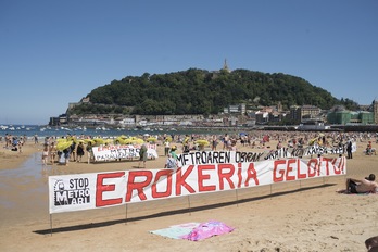 Protesta en La Concha el pasado domingo 21 de junio. (Juan Carlos RUIZ | FOKU)