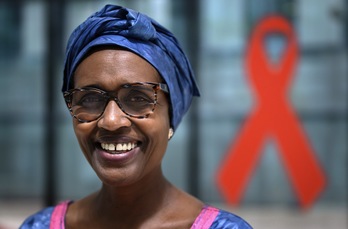 Winnie Byanyima, directora ejecutiva de ONUsida. (Fabrice COFFRINI/AFP)