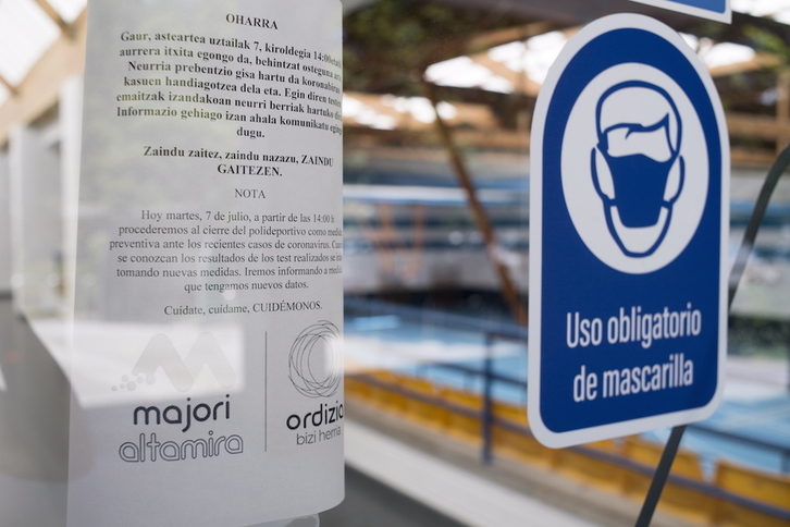 El polideportivo de Ordizia está cerrado. (Juan Carlos RUIZ/FOKU)