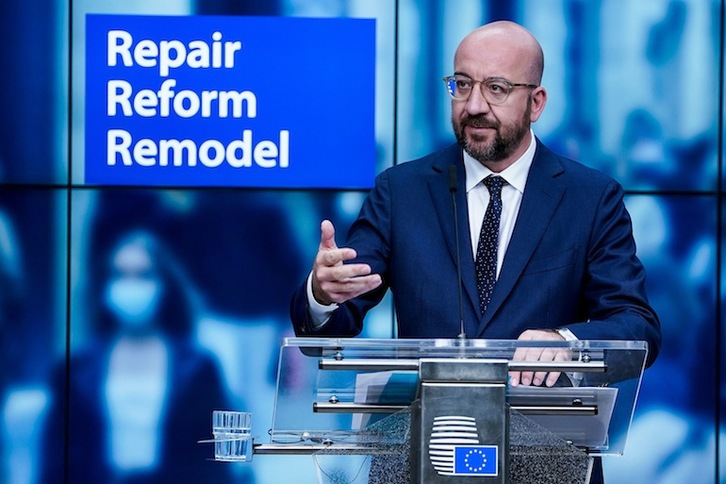 El presidente del Consejo Europeo, Charles Michel, ha comparecido este viernes en Bruselas. (Kenzo TRIBOUILLARD |AFP)