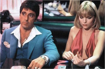 Al Pacino y Michelle Pfeiffer en ‘El precio del poder’, estrenada en 1983 (NAIZ)
