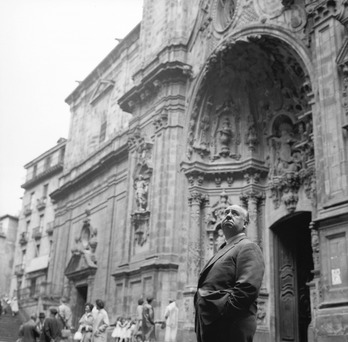 Albert Hitchcock en su visita a Donostia para presentar ‘Vértigo’, en 1958.(Paco MARÍ-FONDO MARÍN)