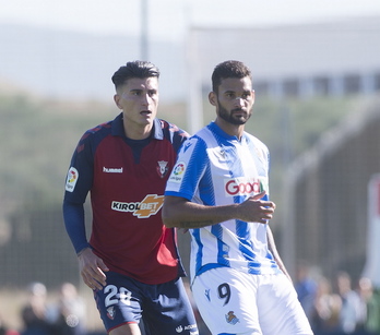 Perea, con Willian José en Tajonar. (Iñigo URIZ | FOKU)