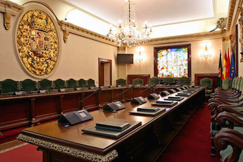 Imagen del salón de plenos del Consistorio iruindarra. (AYUNTAMIENTO DE IRUÑEA)