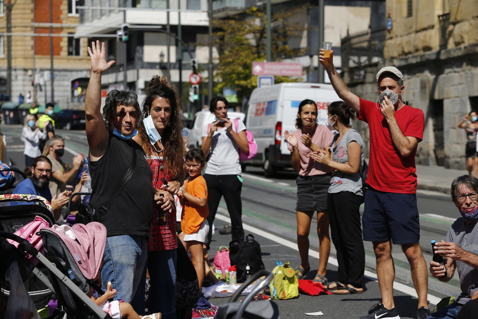 Participantes en la singular movilización. (Aritz LOIOLA/FOKU)