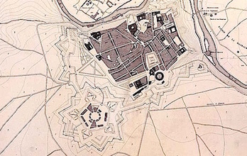 Plano de la Iruñea de comienzos del siglo XIX.