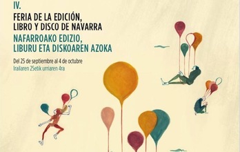 Cartel de la IV Feria de la Edición, LIbro y Disco de Nafarroa.