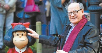 El dibujante Joaquín Salvador Lavado, Quino, en 2014. (Miguel RIOPA I AFP)