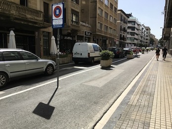 La mayoría de Iruñea critica la actuación llevada a cabo por Navarra Suma en la calle Amaia de Iruñea.