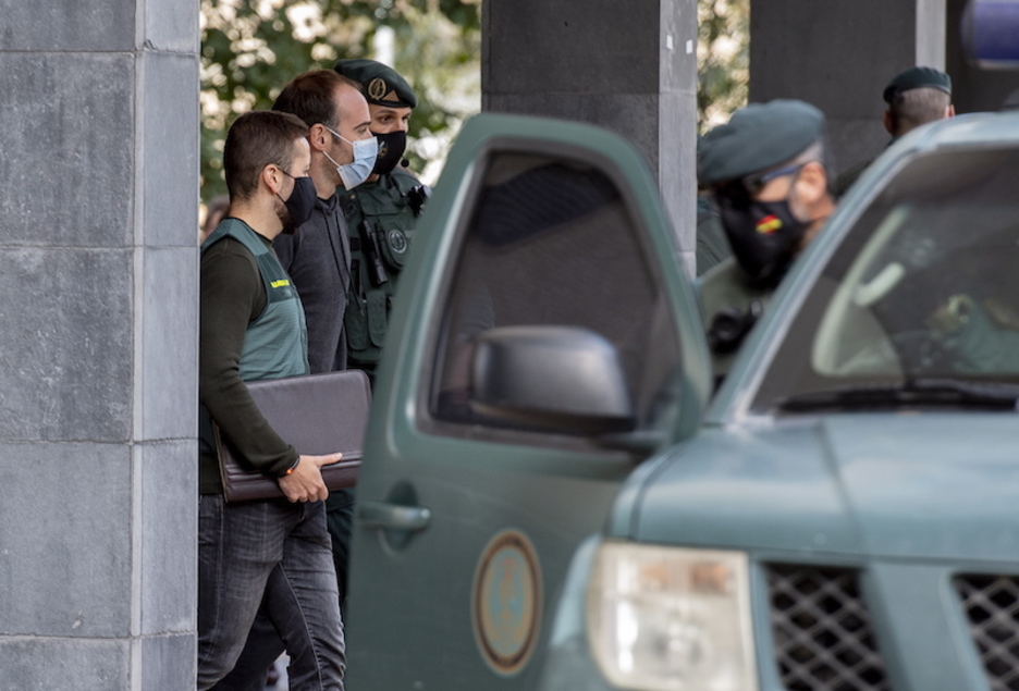 Kepa Arkauz, Guardia Zibilaren eskuetan Arrasaten. (Raul BOGAJO | FOKU)