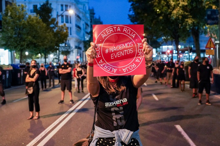 Alerta Rojak mobilizazioak egin zituen irailean, sektorea jasaten ari den egoera salatzeko. (Marisol RAMIREZ | FOKU)