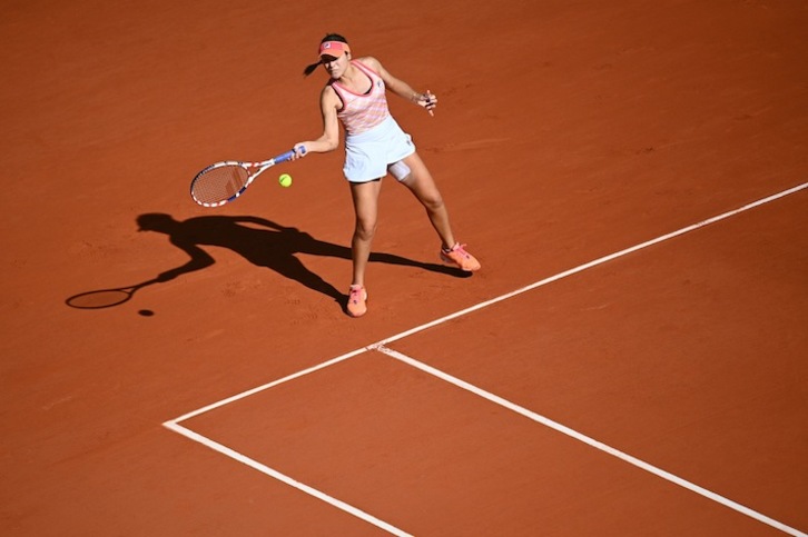 Sofia Kenin, en el partido contra Collins (Anne-Christine POUJOULAT / AFP)