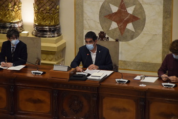 Eneko Goia, durante su intervención en el Pleno. (Donostiako Udala)