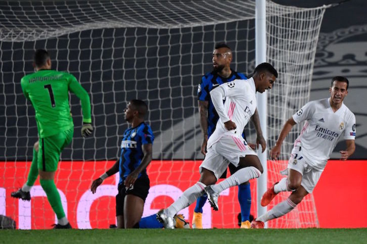 Rodrygo ha puesto el 3-2 definitivo ante el Inter. (Pierre-Philippe MARCOU/AFP)