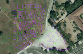 Croquis de cómo será el nuevo aparcamiento disuasorio de Etxabakaoitz, con capacidad para 156 vehículos. (AYUNTAMIENTO DE IRUÑEA)