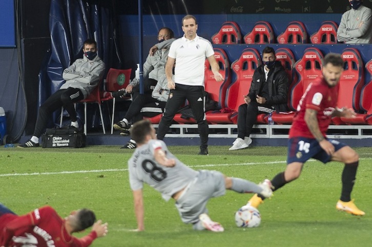 Arrasate, durante el derbi contra el Athletic (Iñigo URIZ / FOKU)