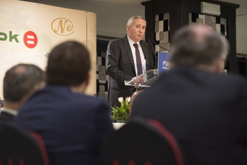 Iñigo Ucin, presidente del Grupo Mondragon, en una anterior intervención pública. (MONIKA DEL VALLE / FOKU)