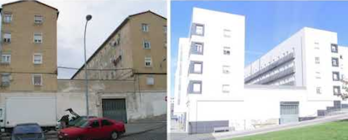 Recreación de cómo quedarían uno de los edificios tras la rehabilitación. (AYUNTAMIENTO DE IRUÑEA)